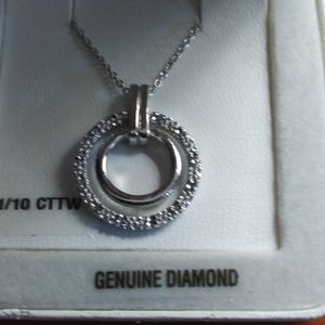 Silver and diamond necklace